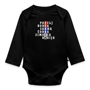 Srbija Belgrad Serbien Serbisch Heimat Urlaub Flag - Baby Bio-Langarm-Body - Schwarz - Vorne