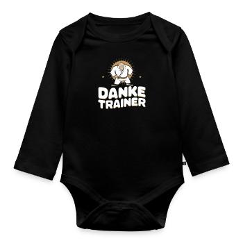 Danke Trainer Judo Anerkennung Ehre Respekt - Baby Bio-Langarm-Body - Schwarz - Vorne