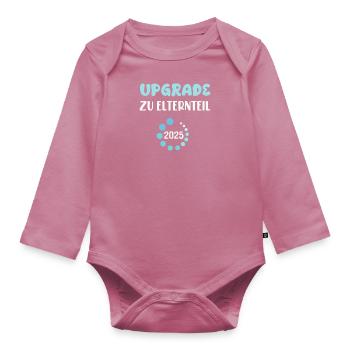 UPGRADE TO PARENT Pregnant Expectant Mothers - Organic Longsleeve Baby Bodysuit - mauve - Front