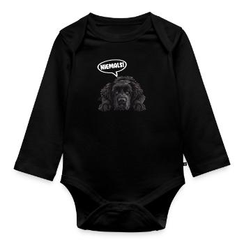 Newfoundland Funny NEVER! Newfie Stur - Organic Longsleeve Baby Bodysuit - black - Front