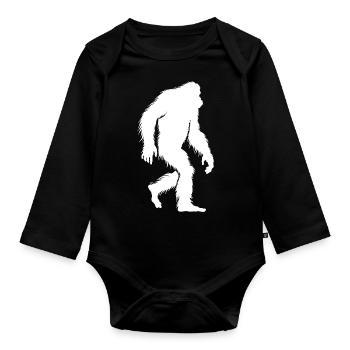 Yeti - Bigfoot - Legende - Fabelwesen - Baby Bio-Langarm-Body - Schwarz - Vorne