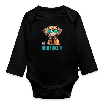 Rhodesian Ridgeback NÖ HEUTE NICHT Glacière - Body Bébé bio manches longues - noir - Devant