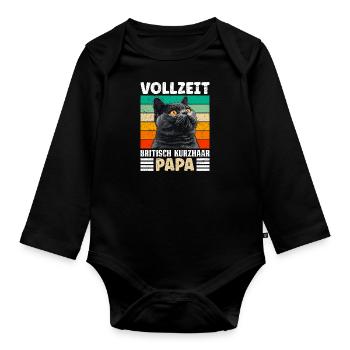 Britische Kurzhaar VOLLZEIT BRITISCH KURZHAAR DAD - Baby Bio-Langarm-Body - Schwarz - Vorne