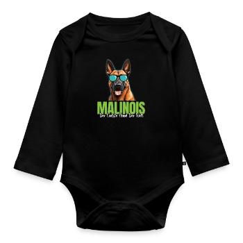 Malinois Der COOLSTE HUND DER WELT Belgischer - Baby Bio-Langarm-Body - Schwarz - Vorne