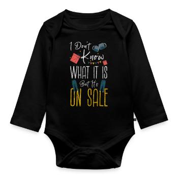 Shopping Purchase Addiction Bag - Organic Longsleeve Baby Bodysuit - black - Front