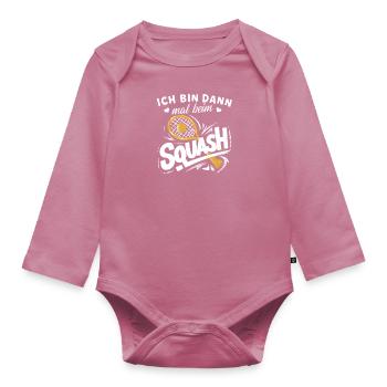 Squash-Shirt Spiel Pause Lustig Sportler Outfit - Baby Bio-Langarm-Body - Mauve - Vorne