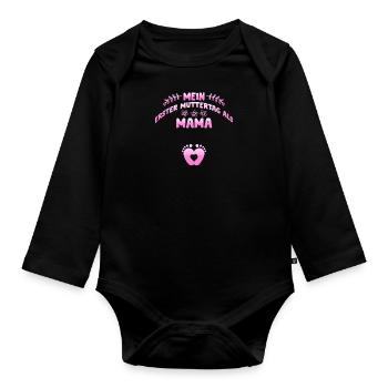 FIRST MOTHER'S DAY AS A MOM - Organic Longsleeve Baby Bodysuit - black - Front