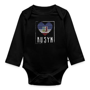 Rusyn Kiewer Rus Slawen Herkunft Karpaten - Baby Bio-Langarm-Body - Schwarz - Vorne