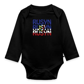 Karpaten Rusyn Rusnak Ethnische Gruppr Rus - Baby Bio-Langarm-Body - Schwarz - Vorne