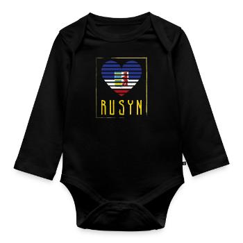 Rusyn Kiewer Rus Slawen Herkunft Karpaten - Baby Bio-Langarm-Body - Schwarz - Vorne