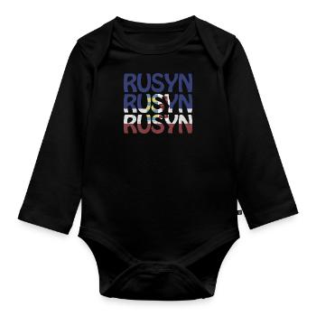 Karpaten Rusyn Rusnak Ethnische Gruppr Rus - Baby Bio-Langarm-Body - Schwarz - Vorne