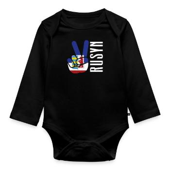 Rusyn Volk Rusnak Ruthenen Diaspora Slawen - Baby Bio-Langarm-Body - Schwarz - Vorne