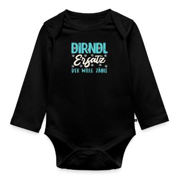 REMPLAÇANT DIRNDL, LA VOLONTÉ COMPTE Drôle Munich - Body Bébé bio manches longues - noir - Devant