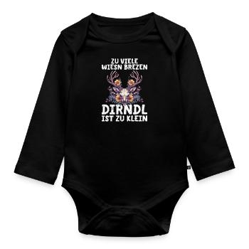 Mein Dirndl passt nicht mehr Ersatzdirndl - Baby Bio-Langarm-Body - Schwarz - Vorne