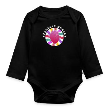 Medizin Arzt Krankenpflege Kardiologie Anatomie - Baby Bio-Langarm-Body - Schwarz - Vorne