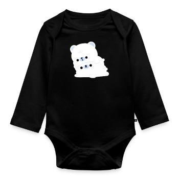 Couple d’ours polaires - Body Bébé bio manches longues - noir - Devant