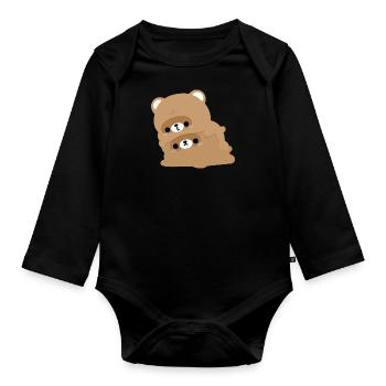 Biber-Pärchen - Baby Bio-Langarm-Body - Schwarz - Vorne