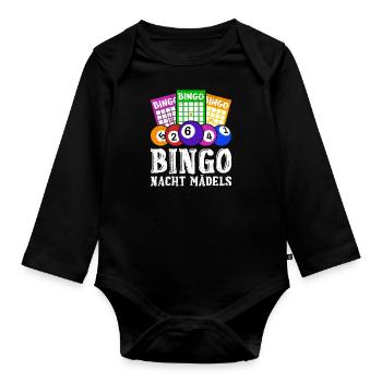 Bingo Lovers BINGO NIGHT GIRLS Funny - Organic Longsleeve Baby Bodysuit - black - Front