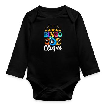 Lecteur de bingo BINGO CLIQUE Fun Bingo - Body Bébé bio manches longues - noir - Devant