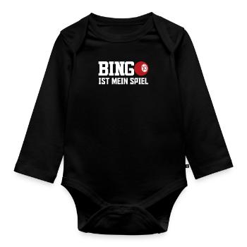 Bingo Player BINGO IS MY GAME Fun Bingo - Organic Longsleeve Baby Bodysuit - black - Front