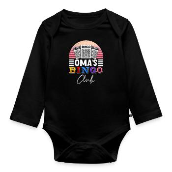 GRANNY'S BINGO CLUB Fun Bingo Players Bingo - Organic Longsleeve Baby Bodysuit - black - Front