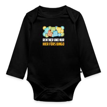 RETRAITÉS ET SEULEMENT ICI POUR LE BINGO Fun - Body Bébé bio manches longues - noir - Devant