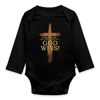 Jésus Dieu Église chrétienne Croix Croire Foi - Body Bébé bio manches longues - noir - Devant