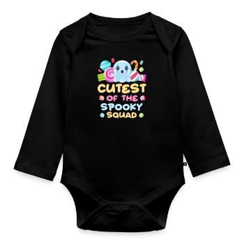 Halloween CUTEST OF THE SPOOKY SQUAD Halloween - Baby Bio-Langarm-Body - Schwarz - Vorne