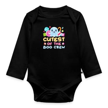 Halloween Costume CUTEST OF THE BOO CREW Funny - Organic Longsleeve Baby Bodysuit - black - Front