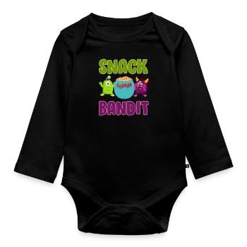 Costume d’Halloween SNACK BANDIT Funny Kids - Body Bébé bio manches longues - noir - Devant
