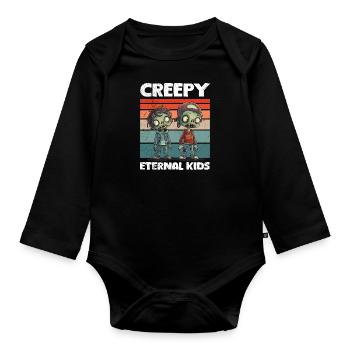 Halloween Party CREEPY ETERNAL KIDS Lustiges - Baby Bio-Langarm-Body - Schwarz - Vorne