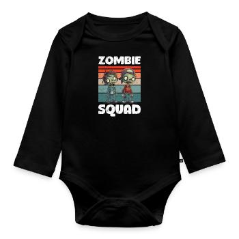 Halloween Costume Kids ZOMBIE TROOP Funny - Organic Longsleeve Baby Bodysuit - black - Front