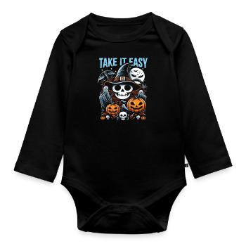 Costume d’Halloween Enfants TAKE IT EASY Fun - Body Bébé bio manches longues - noir - Devant