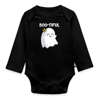 Costume d’Halloween Enfants BOO-TIFUL Drôle Halloween - Body Bébé bio manches longues - noir - Devant