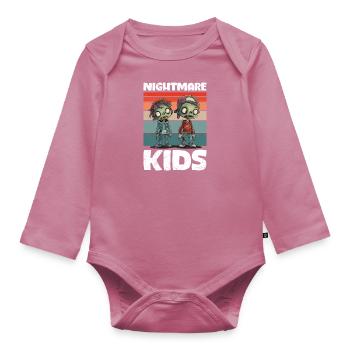 Halloween Party NIGHTMARE KIDS Gruseliges Zombie - Baby Bio-Langarm-Body - Mauve - Vorne
