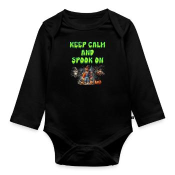 Costume d’Halloween Enfants KEEP CALM AND SPOOK ON - Body Bébé bio manches longues - noir - Devant