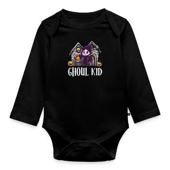Halloween Party GHOUL KID Funny Girl - Organic Longsleeve Baby Bodysuit - black - Front