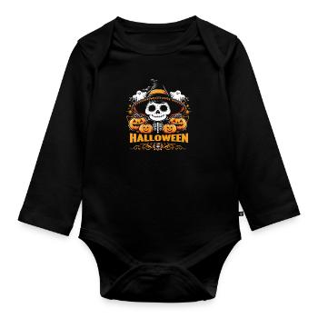 Halloween Enfants Fête HALLOWEEN Costume Enfants - Body Bébé bio manches longues - noir - Devant