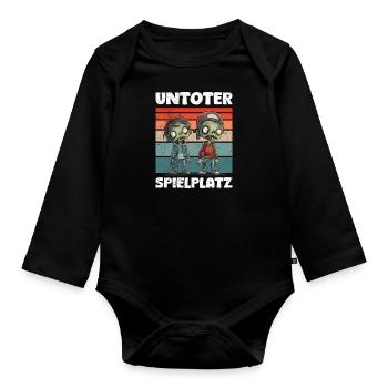 Halloween Kostüm Kinder UNTOTER SPIELPLATZ - Baby Bio-Langarm-Body - Schwarz - Vorne
