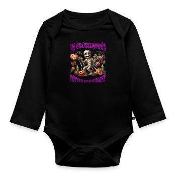 Costume d’Halloween EN MODE HORREUR NOURRITURE SOUHAITÉE - Body Bébé bio manches longues - noir - Devant