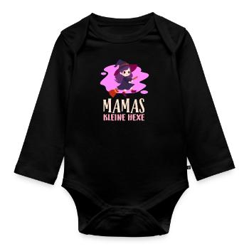Halloween Fille MAMAS Petite Sorcière Drôle - Body Bébé bio manches longues - noir - Devant