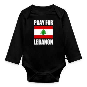 Pray for lebanon - Body Bébé bio manches longues - noir - Devant