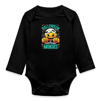 HALLOWEEN PUMPKIN MOODS Funny Halloween - Organic Longsleeve Baby Bodysuit - black - Front