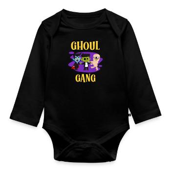 Halloween Kostüm Kinder GHUL BANDE Lustiges - Baby Bio-Langarm-Body - Schwarz - Vorne