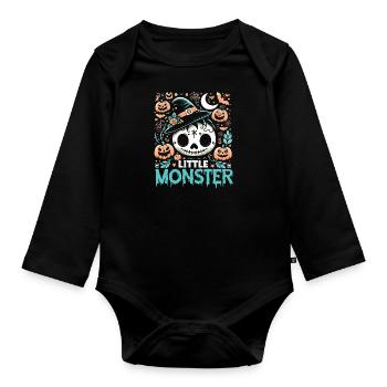 Petit Monstre Enfants Halloween - Body Bébé bio manches longues - noir - Devant