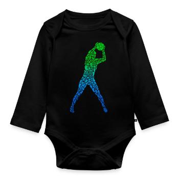 Gardien de but de football Gardien de but de football garçon - Body Bébé bio manches longues - noir - Devant