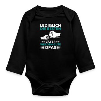 Opi LEDIGLICH DIE BESTEN VÄTER WERDEN GUTE - Baby Bio-Langarm-Body - Schwarz - Vorne