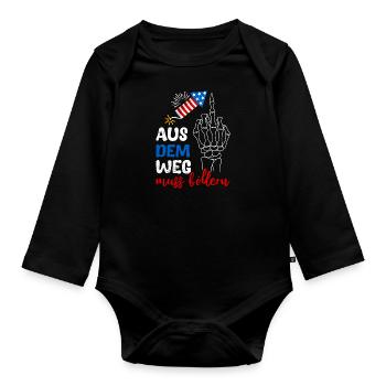 Feuerwerk AUS DEM WEG MUSS BÖLLERN Lustiges - Baby Bio-Langarm-Body - Schwarz - Vorne