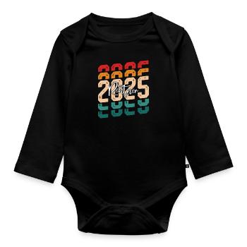RENTE 2025 Renteneintritt Retenbeginn 2025 - Baby Bio-Langarm-Body - Schwarz - Vorne