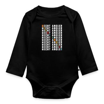 Angeln Hobby HECHT ANGLER Outfit Geburtstag - Baby Bio-Langarm-Body - Schwarz - Vorne